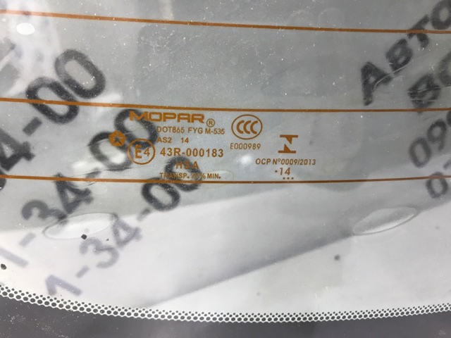 CHRYSLER 68145494AD Стекло заднее в наличии Тернополь