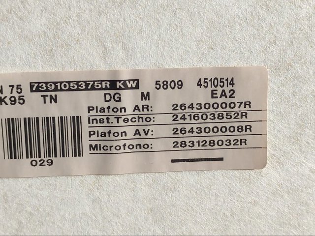 RENAULT 739102665R Обивка крыши (потолок) в наличии Харьков