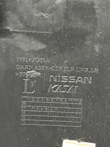 76916JG00A NISSAN Обшивка стойки кузова внутренняя средняя нижняя левая купить в Одесса