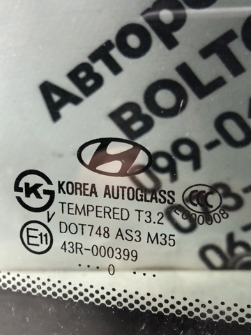 HYUNDAI 878202B030 Стекло кузова (багажного отсека) правое в наличии Житомир