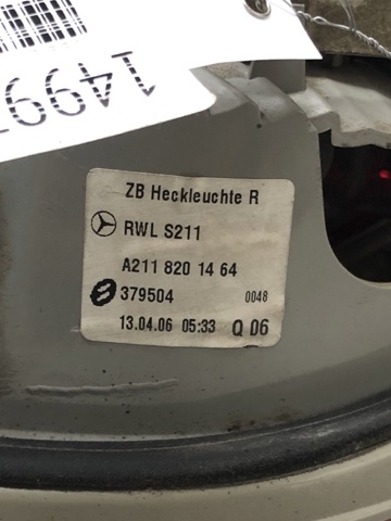 MERCEDES A2118201464 Фонарь задний правый внутренний в наличии Одесса