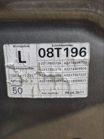 MERCEDES A2217300146 Механизм стеклоподъемника двери задней левой в наличии Львов