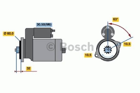 Стартер двигателя 0001125025 BOSCH