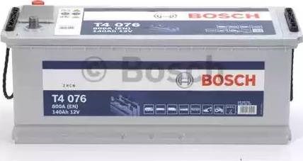 Bosch t4 акумулятор 12в/ 140а-год./800а, 513194223, 35.76кг, (виводи 3) ( з нижньою планкою під кріплення) 0092T40760