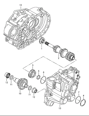 Подшипник первичного вала коробки 02M311235A VAG
