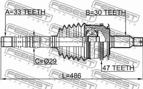 ШРУС наружный 0414KB4A47L FEBEST