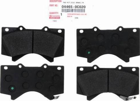 Колодки передние 044650C020 TOYOTA