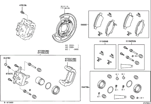 TOYOTA 0447905080 Ремкомплект суппорта тормозного заднего в наличии Запорожье