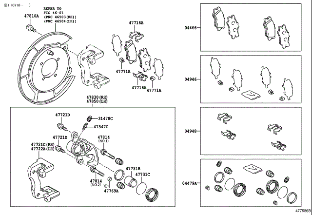 TOYOTA 0447933280 Ремкомплект суппорта тормозного заднего в наличии Черкассы