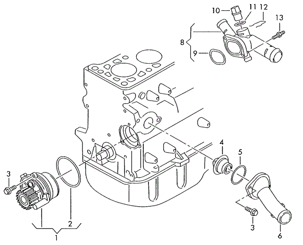 Водяной насос 045121011H VAG
