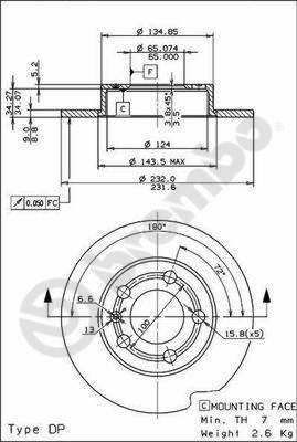 08716511 BREMBO Диск тормозной задний купить в Днепр