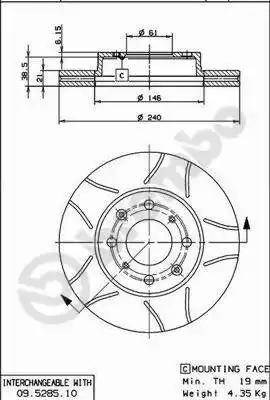Передний тормозной диск 09528575 BREMBO