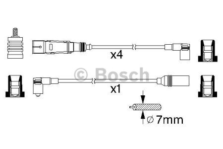 Bosch b355 дроти високого напруги (5шт.) vw 1,3-2,0: passat, golf 2/3/4 audi 80/100 0986356355