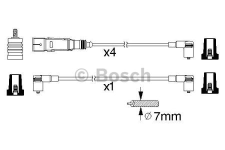 Bosch b360 дроти високого напруги (5шт) vw 1,4/1,6: golf iii, caddy  skoda 1,6: octavia, felicia seat 0986356360