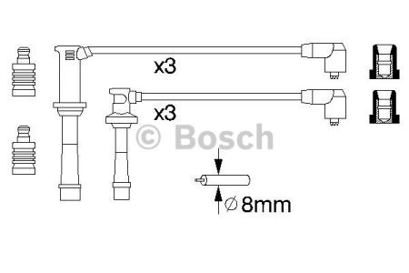 Bosch b966 дроти високого напруги 6шт. mazda 626, xedos-6/-9 0986356966
