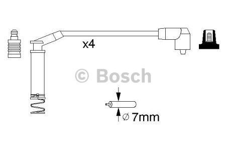 Bosch дроти високого напруги (4шт.) opel astra f 1,4/1,6, vectra a 1,6, corsa 1,2/1,4 0986357124