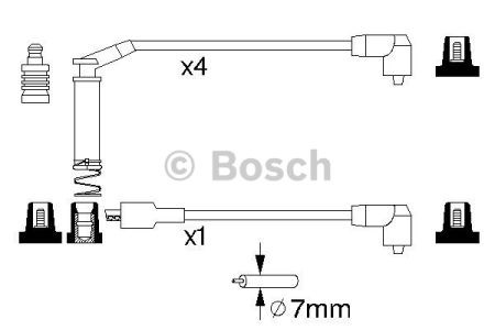 Bosch b127 дроти високого напруги 5шт. opel 1,4-2,0: kadett e, astra f 0986357127