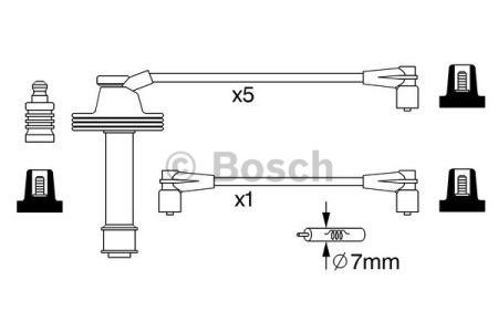 Провода высоковольтные, комплект 0986357232 BOSCH