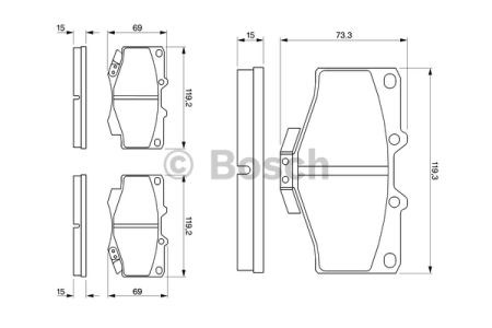 Колодки тормозные дисковые комплект 0986424268 BOSCH