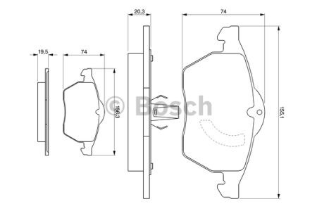 BOSCH 0986424360 Колодки тормозные передние дисковые в наличии Каменское