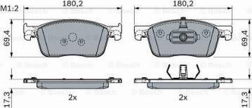 Колодки тормозные дисковые комплект 0986424436 BOSCH