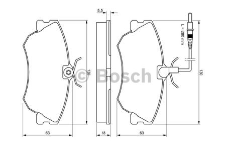 0986424451 BOSCH Передние тормозные колодки купить в Львов