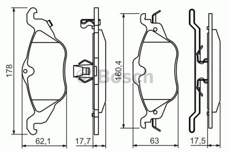 Колодки тормозные передние дисковые 0986424456 BOSCH