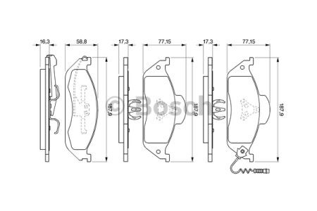 0986424611 BOSCH Колодки тормозные передние дисковые купить в Ровно
