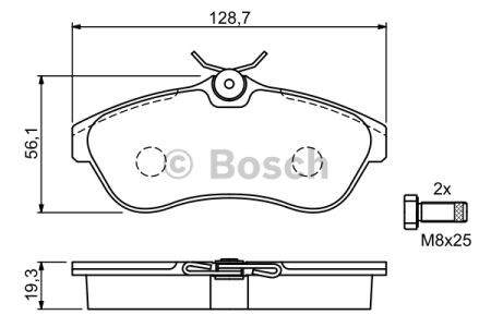 Передние тормозные колодки 0986424635 BOSCH