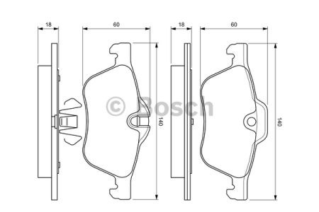 Передние тормозные колодки 0986424652 BOSCH