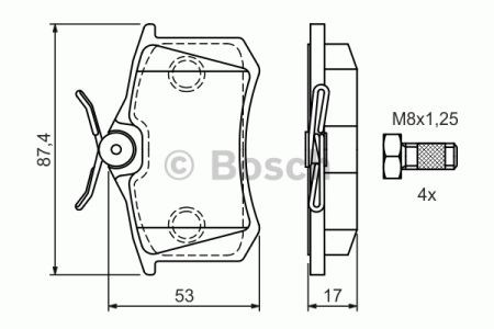 BOSCH 0986424751 Колодки тормозные задние дисковые в наличии Тернополь