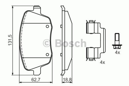 0986424829 BOSCH Передние тормозные колодки купить в Черновцы