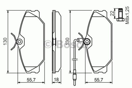 0986461765 BOSCH Передние тормозные колодки купить в Львов
