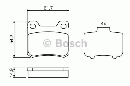 0986466871 BOSCH Задние тормозные колодки купить в Ужгород