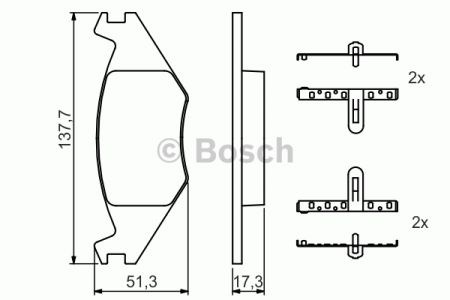 BOSCH 0986468890 Колодки тормозные передние дисковые в наличии Днепр