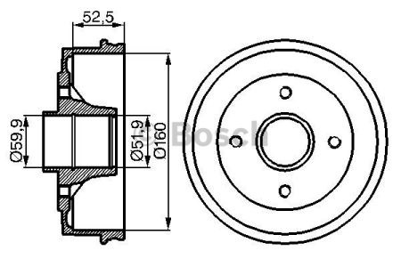 Тормозной барабан 0986477061 BOSCH