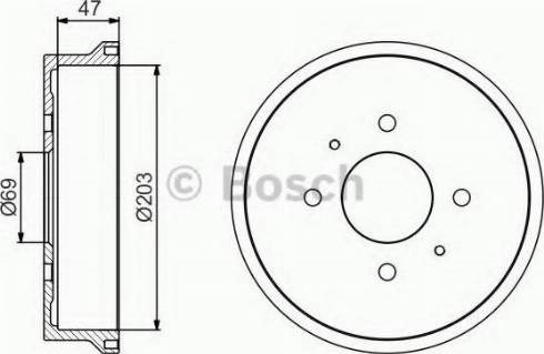 Барабан тормозной задний 0986477235 BOSCH