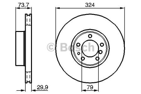 0986478024 BOSCH Диск тормозной передний купить в Полтава