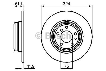 Bosch диск гальмівний задн. bmw 7-serie (e38) (32412) 0986478095
