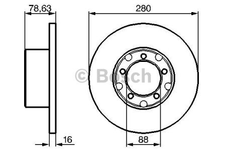 Bosch диск гальмівний перед. db 207-507d 77-95 (28016)(кр.2) 0986478201