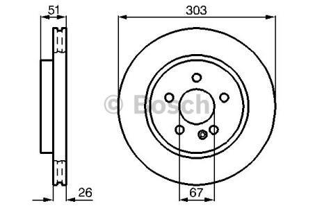Bosch диск гальмівний перед. (вентил.) db w163 (ml-klasse)  (30326) 0986478468