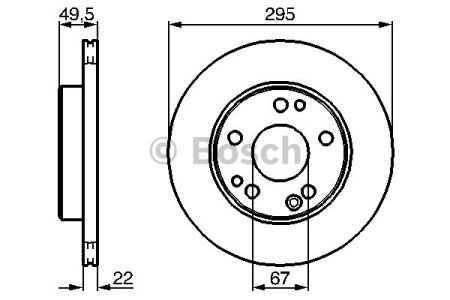 Bosch диск гальмів. вент. передн. db w124 (29522) 0986478525