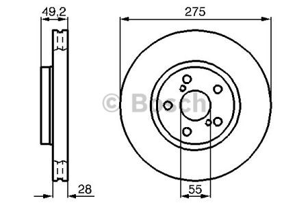 BOSCH 0986478583 Диск тормозной передний в наличии Львов