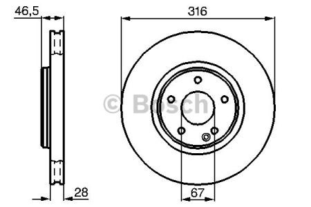 Bosch гальмівний диск перед.(вентил.) db w210 3,2-5,0 (31628) 0986478625