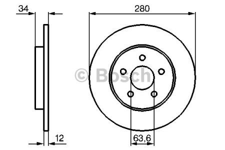 Тормозной диск 0986479068 BOSCH