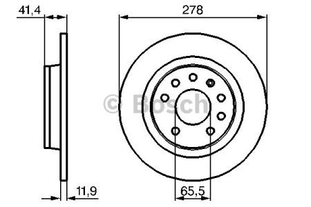 Задний дисковый тормоз 0986479106 BOSCH