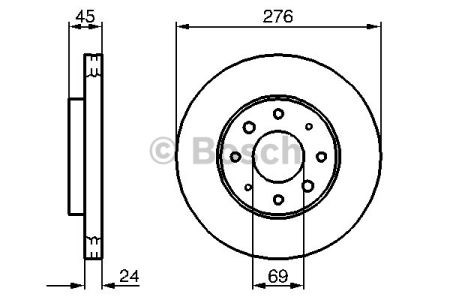 Bosch  mitsubishi диск гальмівний передн.galant 89-2003 0986479140