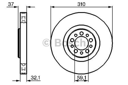 BOSCH 0986479168 Диск тормозной передний в наличии Кривой Рог