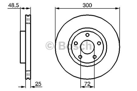 Bosch диск гальмівний перед. mazda 3, 5  1.8/2.0  (30025) 0986479183