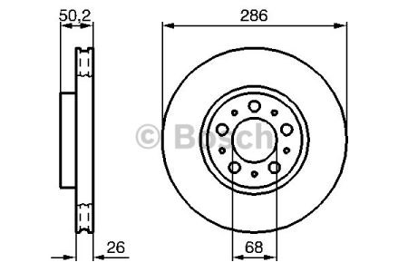Bosch диск гальмівний передній  (28626) volvo s60, s80, v70, xc70. 0986479210
